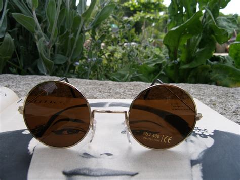 JOHN LENNON with brown glasses and gold color frame, look alike ...