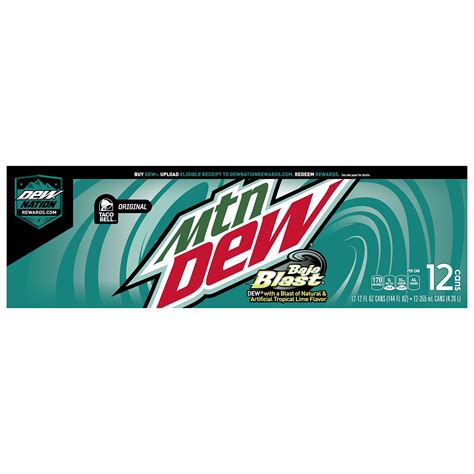 Mountain Dew Baja Blast Cans, 12 oz Cans, 12 Count- Buy Online in Japan ...