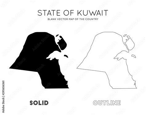 Kuwait map. Blank vector map of the Country. Borders of Kuwait for your ...