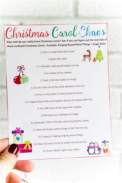 A fun printable Christmas party game where you have to figure out mixed up Christmas ...