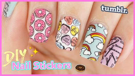 Diy Nail Stickers Tutorial - How To Diy Nail Stickers Nail Decals Reverse Stamping With Tumblr ...