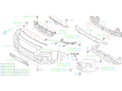 2022 Subaru Outback Cover Bumper. Cover Hook WLD. (Right, Front). Body - 57731AN20A - Genuine ...