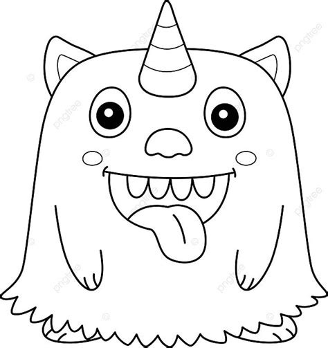 Monster Unicorn Coloring Page For Kids Devil Ugly Silly Vector, Monster ...