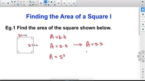 Finding the Area of a Square I - YouTube