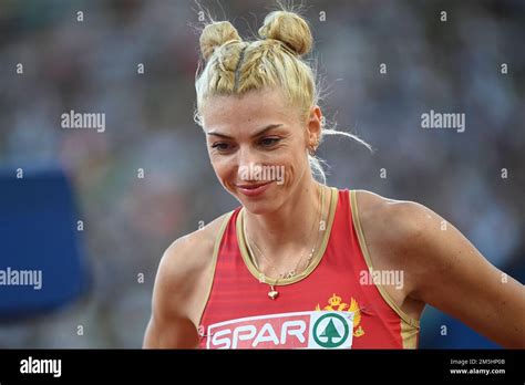 Marija Vukovic (Montenegro). High Jump Silver Medal. European Championships Munich 2022 Stock ...