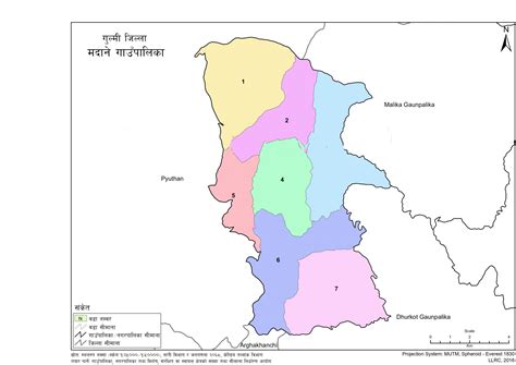 Map of Madane Rural Municipality, Gulmi, Nepal – Nepal Archives