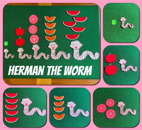 Herman the Worm Felt Set //felt Board Story //felt Set // Circle Time ...