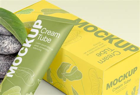 Cosmetic Cream Tube Free PSD Mockup - Mockupfreebies