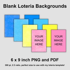 Blank Loteria Card Backgrounds Classic Loteria Colors PNG - Etsy