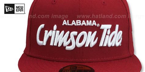 Alabama NCAA TEAM-SCRIPT Burgundy Fitted Hat by New Era