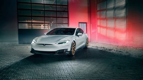 Download White Car Car Tesla Motors Vehicle Tesla Model S 4k Ultra HD Wallpaper