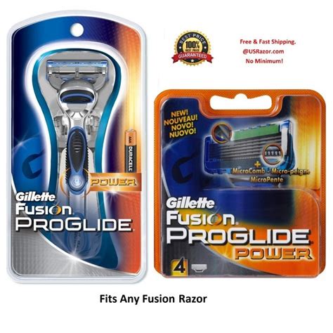 5 Gillette Fusion Proglide Power Blades + Razor