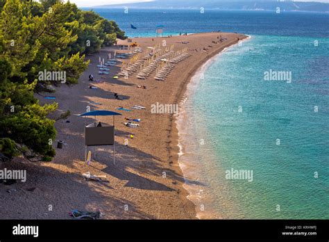 Famous Zlatni Rat beach on Brac island Stock Photo - Alamy