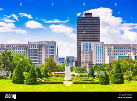 Baton Rouge, Louisiana, USA skyline from Louisiana State Capitol Stock ...