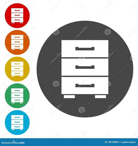 Drawer Icon Vector stock vector. Illustration of file - 138100891