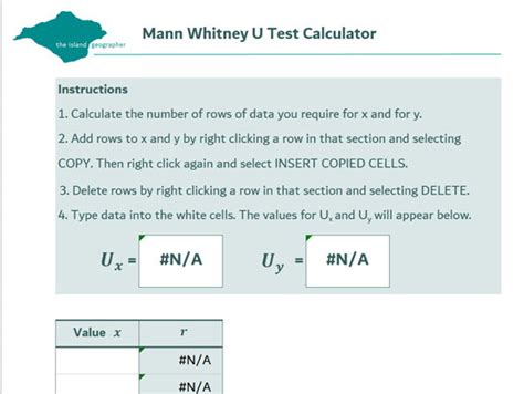 Mann Whitney U Test Calculator | Teaching Resources