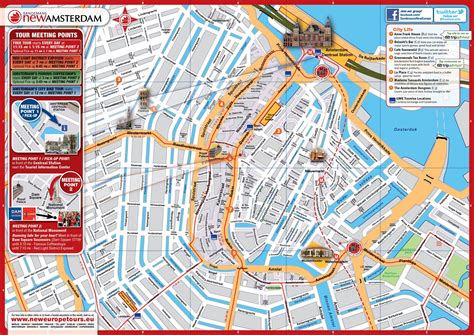 Amsterdam tourist map, Amsterdam map, Amsterdam tourist