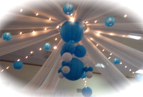 Draped Ceiling with Paper Lanterns | Ceiling draping, Wedding lights ...