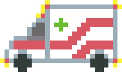 Clipart - Pixel art ambulance