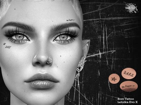 Second Life Marketplace - InkSin Dare-Star-Hope BOM Face Tattoo