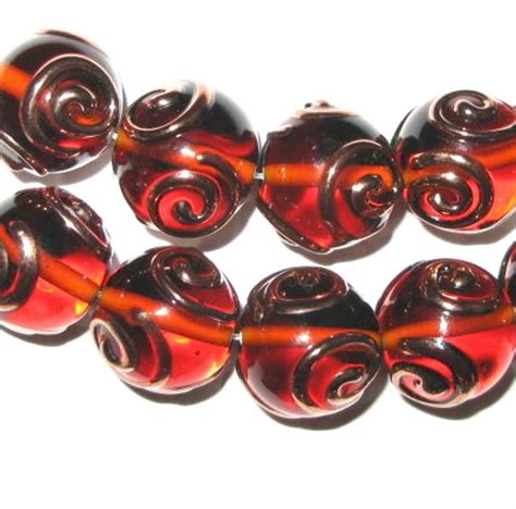 fine Czech handmade glass amber lampwork beads - UniqueAfricanArts.com