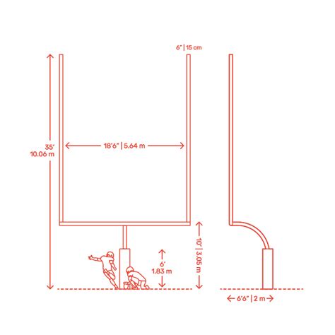 American Football Field Goal Post Dimensions & Drawings | Dimensions.Guide