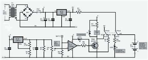 Mobile Phone Battery Charger circuit schematic with explanation ...