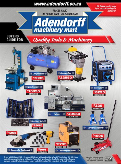 Adendorff Machinery Mart Current catalogue 2020/08/24 - 2020/08/29