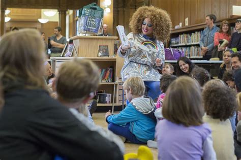 Regaling an audience - Drag Queen Story Hour at NYC library - Pictures ...