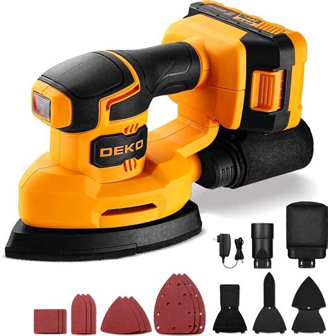 Cordless Detail Sander: DEKOPRO 20V Power Electric Palm Sanders Tool ...