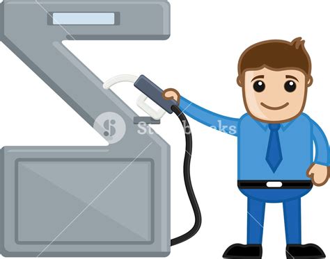 Petrol Pump - Vector Character Cartoon Illustration Royalty-Free Stock Image - Storyblocks