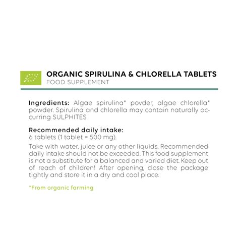 Organic Spirulina & Chlorella tablets 500mg - Nutrispoint