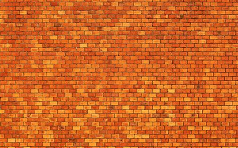 Orange brickwall, macro, orange bricks, identical bricks, bricks ...