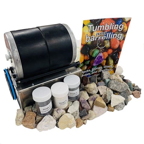 3lb PRO UKGE Double Barrel Stone Tumbler Rock Glass Polisher Machine Beach: Amazon.co.uk ...