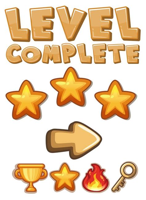 Game level complete element 607335 Vector Art at Vecteezy