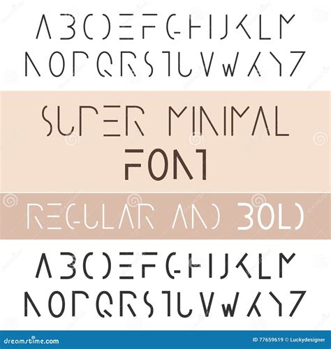 Minimalist Font Bold and Regular. Minimalism Style Sans Serif Stock Vector - Illustration of ...