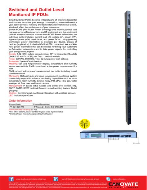 Switched and Outlet Level Monitored IP PDUs