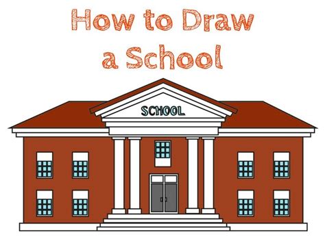 School Drawing Guide - How to Draw a School Easy | Easy drawings ...