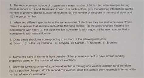 Solved 1. The most common isotope of oxygen has a mass | Chegg.com