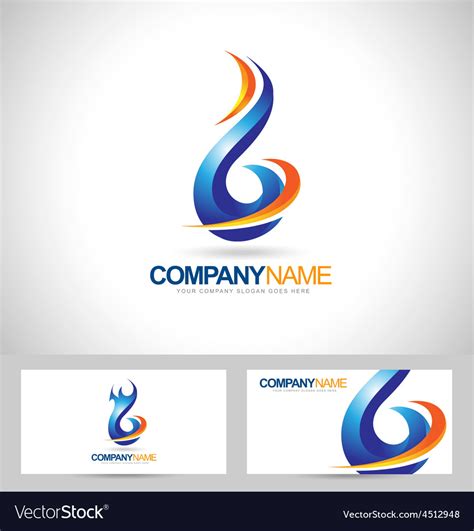 Blue flame logo Royalty Free Vector Image - VectorStock