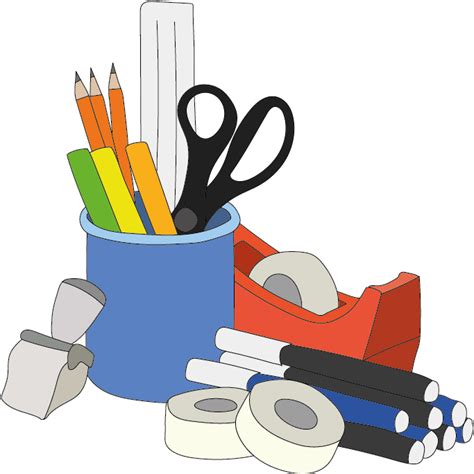 Stationery - Office Supplies Clipart - Png Download - Full Size Clipart ...