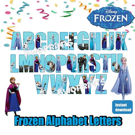 Frozen Alphabet Font Clipart Frozen Alphabet Frozen Letter | Etsy