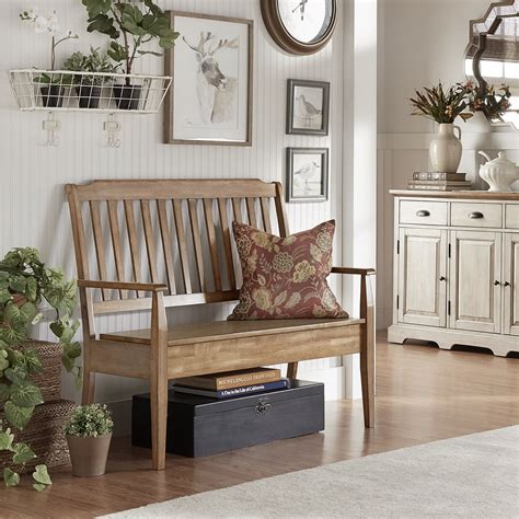 Weston Home Farmhouse Storage Bench with Spindle Back - Walmart.com