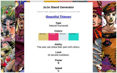 JoJo Stand Generator