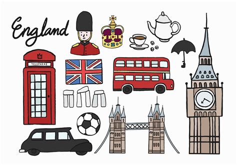 British cultural icons set illustration - Download Free Vectors, Clipart Graphics & Vector Art