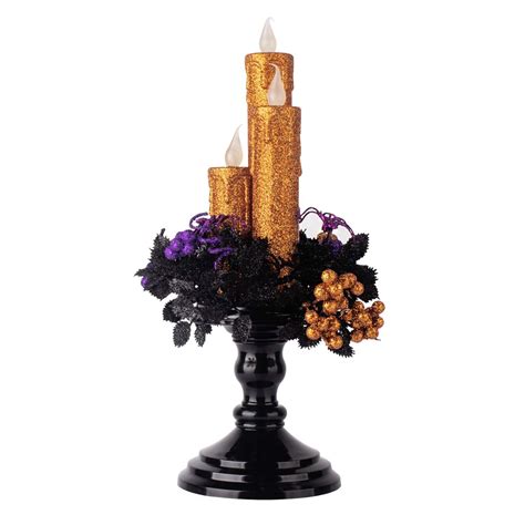 KI Store Halloween Candelabra with LED Flameless Candles Holder ...