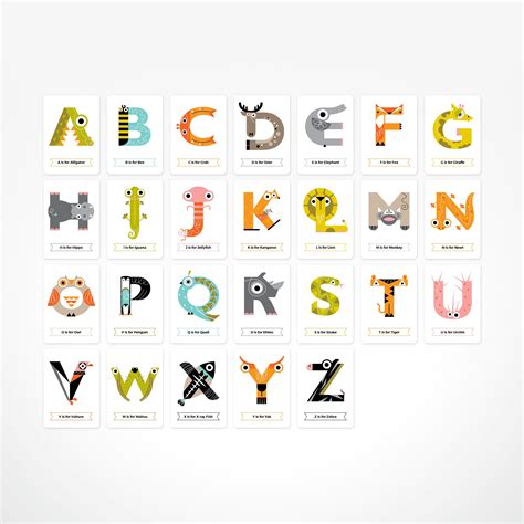 Animal Alphabet Flashcards for Kids Educational, Learn the Alphabet - Etsy