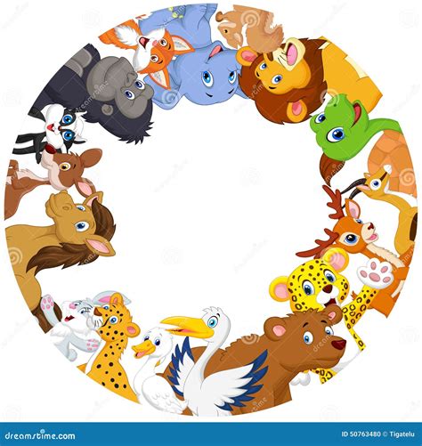 Cute Animals Cartoon Around Globe Stock Vector - Illustration of ecology, globe: 50763480