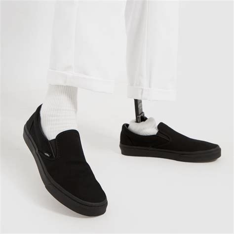 Mens Black Vans Classic Slip On Trainers | schuh