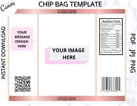 Chip Bag Template Chip Bag Editable Blank Chip Bag Chip | Etsy Templates Printable Free, Free ...